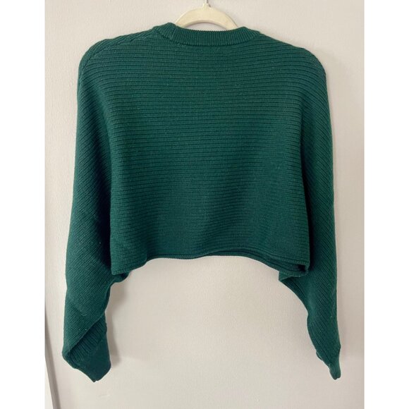 Aritzia Wilfred Cropped Merino Wool Forest Green Sweater Small - Picture 2 of 5